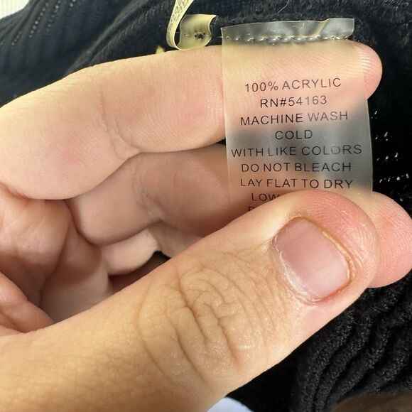 Calvin Klein Women Medium Sweater Cream Black Colorblock Cowl Neck Pullover Top - Picture 7 of 8